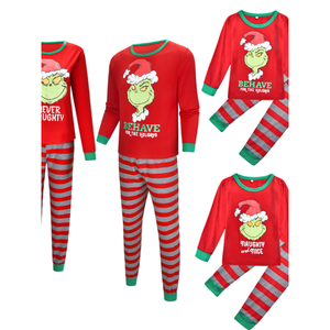 Pijamas de algodón navideños a juego para mujer, conjunto de pijama suave de punto con estampado de dibujos animados, talla 3XL - Product Image 4