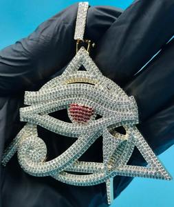 Luxury Style VVS Moissanite <b>Diamond</b> Iced Out Hip Hop Pendant <b>Necklace</b> With Gold Plated 925 Silver Eyes Of Horus At Low Price - Product Image 6