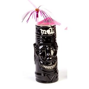 Verre à cocktail Tiki en céramique noire, design original, en porcelaine, idéal pour les fêtes - Product Image 1