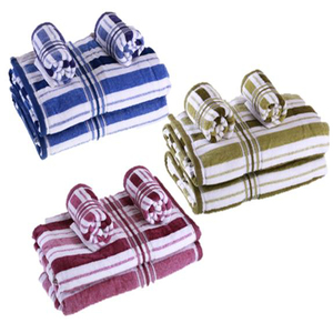 Serviettes en éponge teintées en fil de coton 100% douces, absorbantes et parfaites pour les journées à la plage ou à la maison - Product Image 1