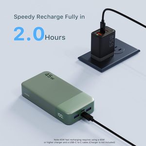 Banco de Energía de Carga Rápida PD de 45W y 20000mAh - 0-60% en 30 Minutos, Carga 4 Dispositivos Simultáneamente, Ícono de Luz Verde - Product Image 5