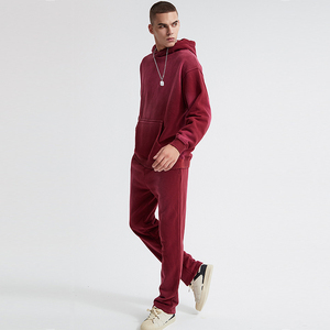 Terry Cotton Conjunto de 2 piezas Sudadera con capucha para hombre Lavado ácido Desgastado Sudadera con capucha de gran tamaño y conjunto de Jogger - Product Image 4