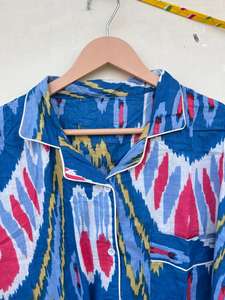 Femmes indiennes élégantes 100% coton fait à la main imprimé fleuri vêtements de nuit de luxe décontracté popeline matin marche vêtements printemps été - Product Image 5