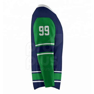 Maillot de hockey sur glace 100 % polyester, séchage rapide, respirant, écologique, service OEM, personnalisable, vêtements de sport d'équipe pour hommes adultes - Product Image 2