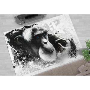 Alfombra de Mono de Ojos Azules: Alfombra Decorativa Lavable a Máquina, Alfombra Suave de Tela No Tejida - Product Image 1