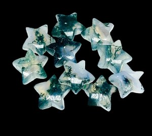 20 piedras preciosas de estrella de ágata de musgo verde, piedras de cabujón pulidas, lote de piedras preciosas sueltas de 10mm a 20mm - Product Image 4