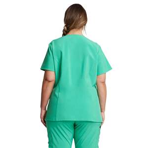 Uniforme d'hôpital à manches courtes, OEM, clinique, femmes, logo personnalisé, ensembles de blouses médicales, toile, écologique, léger - Product Image 2