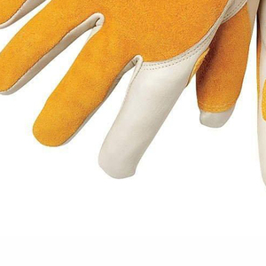 Gants de travail de soudage en cuir de vache fendu longs gants de travail de protection en polyester pour le soudage - Product Image 3