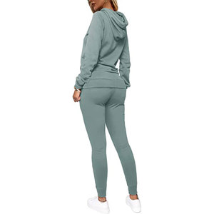 New Design Heavyweight <b>Fleece</b> Cotton <b>Women</b> Pullover Hoodie Set <b>Joggers</b> Sweatpants Sweat Suit Sportswear Tracksuits for <b>Women</b> - Product Image 4