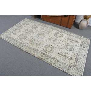 Alfombra vintage, alfombra de 3.7x6.8 pies, alfombra verde con lunares - Product Image 4