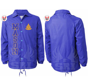 Masonic Past Master Custom Logo <b>Light</b> Weight Outdoor Waterproof Windbreaker <b>Jacket</b> Button up Coaches <b>Jacket</b> <b>for</b> Unisex - Product Image 1