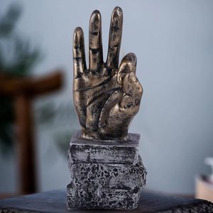 Décoration d'intérieur, statue de main en bronze avec base, objet décoratif, décoration de table de salon, sculpture antique, faite à la main - Product Image 6