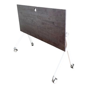 Burke HBMS013 1.4m Natural Wood Folding <b>Table</b> with Iron <b>Legs</b> <b>Foldable</b> Feature - Product Image 1