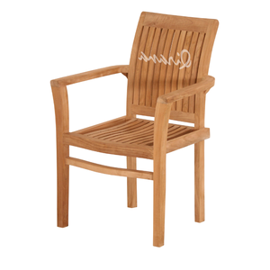 Sillas de jardín con acabado natural, silla de comedor de madera de teca moderna para exteriores, silla apilable para sentarse, muebles para el hogar - Product Image 1