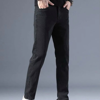 Jean décontracté noir en denim coupe ample pour homme, style urbain, haute qualité, grande taille, coupe mi-haute, coupe-vent et respirant, en promotion