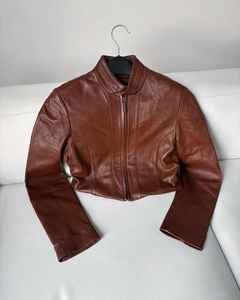 Varsity Leather <b>Jacket</b> Winter XL Sheep Skin Detachable Printed Fabric Plain Dyed Featuring Sheep <b>Fur</b> - Product Image 2