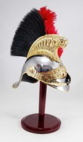 Casque de cavalerie du Premier Empire français, médiéval, en laiton, Cuirassier Pickelhaube, fait main, électroplaqué, poli, imitation antique