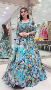 Vêtements pour femmes indiennes et pakistanaises, les plus vendus, imprimés numériques, broderie Peti, sequins, travail Cancan, toile Patta, Lehenga Choli en dentelle - Product Image 3