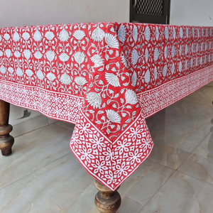 ผ้าปูโต๊ะผ้าฝ้ายพิมพ์ลายดอกไม้แบบแฮนด์เมดโต๊ะรับประทานอาหารสไตล์ฝรั่งเศสสำหรับเทศกาลคริสต์มาสปรับสีได้ตามต้องการ - Product Image 2