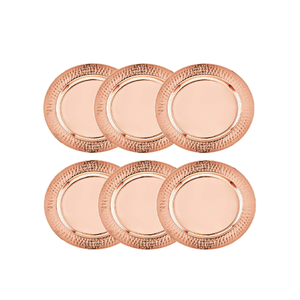 Assiette de service en cuivre écologique pour mariage, plateau rond classique poli et assiette à dîner par Saniya Handicraft - Product Image 2