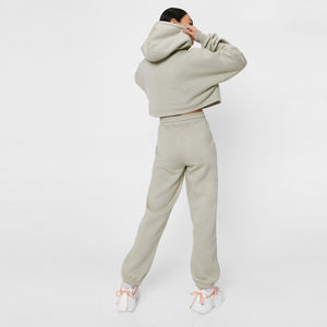 2024 bordado personalizado Logo impresión en blanco liso cremallera pantalones de chándal y chaqueta conjunto chándal dos conjuntos de 2 piezas chándal de mujer - Product Image 2