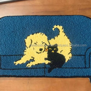 Dessous de verre en laine à l'aiguille brodée à la main avec sublimation de photo pour animaux de compagnie - Product Image 4