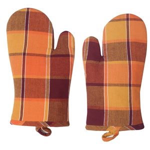 Ensemble de mitaines de four en pur coton Gants de cuisine longs avec isolation en silicone Porte-pot anti-dérapant épaissi Couleur noire pour la cuisson - Product Image 5