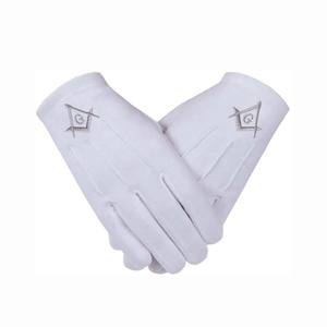 Gants maçonniques de qualité supérieure, bon marché, de couleur blanche, gants professionnels en coton maçonnique avec logo personnalisé - Product Image 2