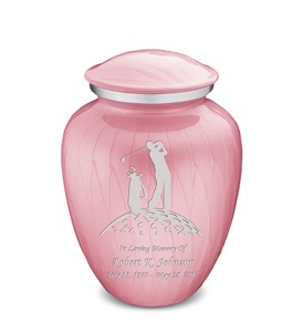 Urnes de crémation de golf personnalisées pour adultes en rose perle pour cendres humaines Grande urne funéraire pour hommes et femmes Urnes de taille personnalisée - Product Image 5