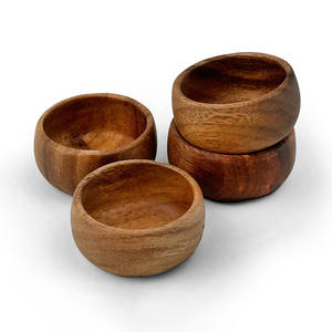 Bols en bois de service de fruits sculptés à la main du Vietnam ensembles de vaisselle de présentation de nourriture de bonne qualité bol de fruits en bois naturel - Product Image 4