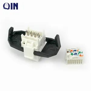 Cock6u8 180 מעלות cat6 rj45 שקע מודול cat5/חתול 6 ג 'קי keystone