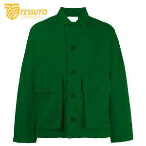 Chaqueta vaquera informal de estilo callejero para hombre, abrigos de lana hechos a medida, teñida lisa, 100% algodón, tejido satinado - Product Image 4