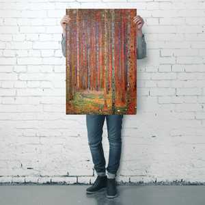 Affiche de la forêt de pin de Gustav Klimt, design moderne, art mural sur toile - Product Image 3