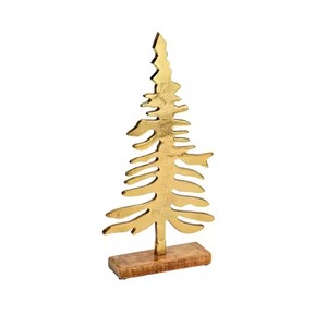 Árbol de Navidad Moderno de Metal con Base Dorada de Mango en la Parte Superior, Duradero y Ecológico para Mesa - Product Image 1