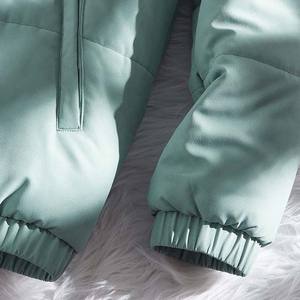 2024 ODM/OEM Men's <b>Winter</b> Warm Puffer Jacket High Quality Canvas Stand Color Block Zipper <b>Coat</b> Custom Logo <b>Hooded</b> Long Cheap - Product Image 4