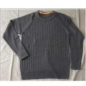 Suéter de Hombre con Cuello Alto, Tejido a Crochet, de Algodón/Acrílico, Manga Larga Raglán, Calibre 7 - Product Image 1