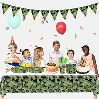 Fournitures de décoration de fête d'anniversaire pour enfants ensemble de vaisselle jetable thème de Camouflage militaire pour les fêtes de la Saint-Valentin