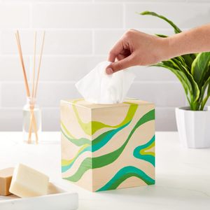 Boîte à mouchoirs carrée en bois inachevée, support de fond coulissant personnalisable pour la décoration intérieure - Product Image 4