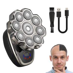 Afeitadora Eléctrica Ergonómica Giratoria para Hombres Calvos, Uso en Seco/Húmedo, Impermeable IPX7, con Pantalla LED para Cara y Cuerpo - Product Image 1