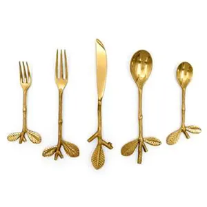 Service de table de mariage pour hôtels couverts en acier inoxydable de qualité alimentaire couverts de haute qualité en finition plaquée cuivre - Product Image 5