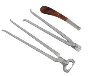 Kit de sabot de maréchal-ferrant professionnel de haute qualité avec sac Outil de maréchal-ferrant en acier de qualité supérieure Instruments de soin des sabots pour chevaux et bovins - Product Image 4