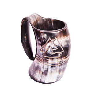 Venta al por mayor hecho a mano vikingo cuerno Copa taza para beber artesanías naturales producto de la India para cerveza - Product Image 4