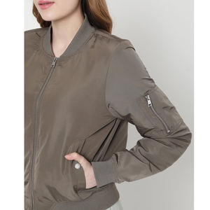 <b>Women's</b> Trendy Winter Bomber Jacket Warm Hooded Zip <b>Coat</b> Long Sleeve Casual Fashionable Outdoor Windproof <b>Lightweight</b> Woven Dyed - Product Image 1