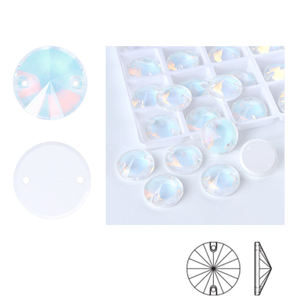 Cristales de imitación de cristal con base plana y agujero, con motivo cosido a mano y hebilla plana K9 Satellite, para zapatos, al por mayor - Product Image 2