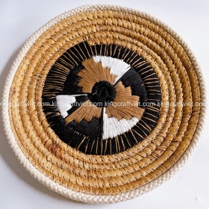 Jacinthe d'eau naturelle faite à la main rustique moderne Art Antique tenture murale panier décoration murale décor à la maison fabriqué au Vietnam - Product Image 5