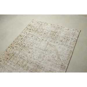 Tapis turc vintage 4,1x7,7 pi (124x234 cm), tapis oriental blanc et marron - Product Image 5