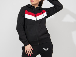 Ensemble de survêtement sportif en polyester de haute qualité avec fermeture éclair, pour l'entraînement et le jogging, jogging 2 pièces pour femmes - Product Image 2