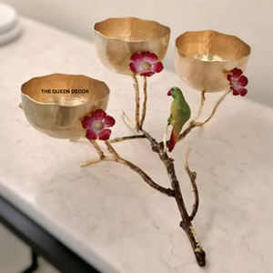 Tazón para Servir de Acero Inoxidable, Diseño Moderno y Tradicional, Hecho a Mano, Acabado Blanco y Dorado, Pulido a Espejo - Product Image 2