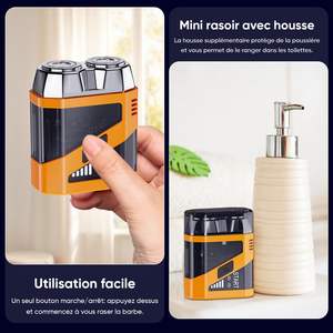Rasoir Électrique Portable Mini Sans Fil Rechargeable USB Humide/Sèche/Lavable Allemand pour Hommes et Femmes, Idéal pour le Rasage du Visage en Voyage - Product Image 5