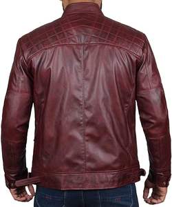 OEM High Quality Men's Biker Leather Jacket Wholesale Manufacturer Luxury Style Cowhide Leather <b>Motorbike</b> Jacket for Men - Product Image 5